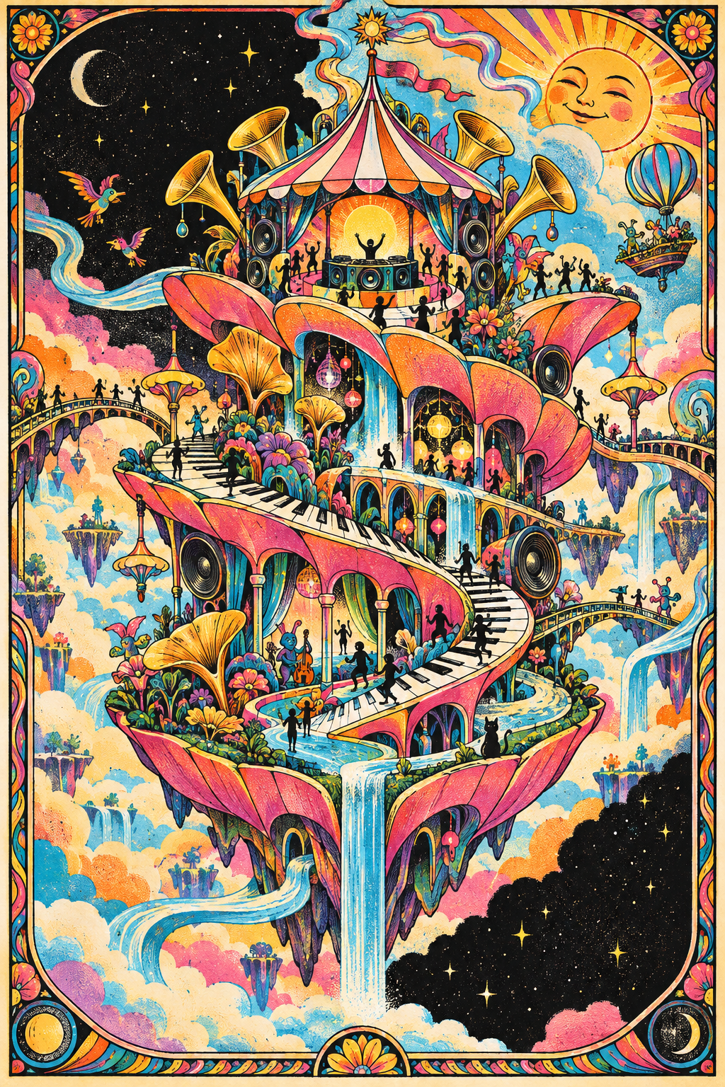 Original colorful musical carnival artwork
